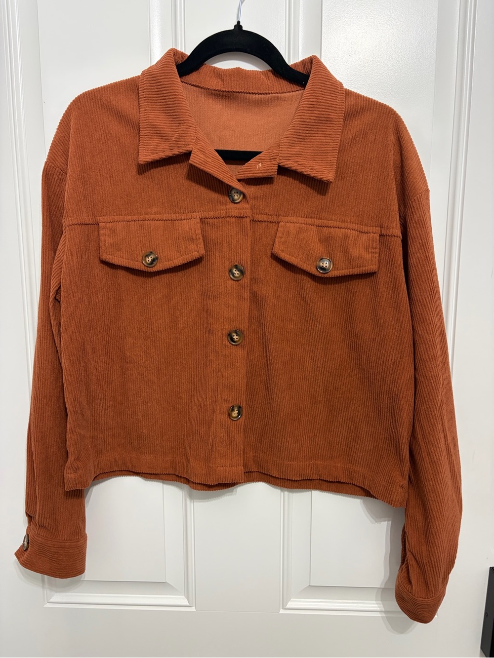 NWOT Rust Corduroy Button-Front Shacket Shirt Size XL
